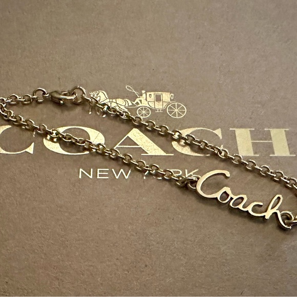 Coach Gold-tone Signature Cursive Script Bracelet 9” - Picture 6 of 7